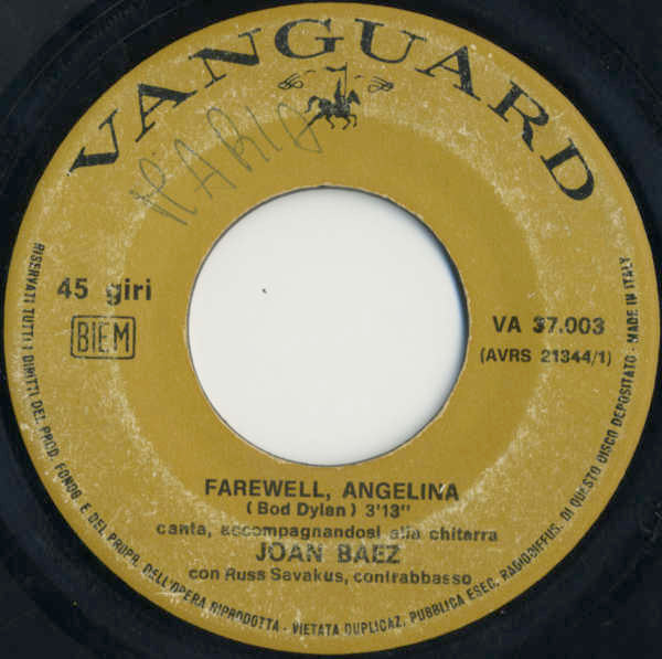 Joan Baez - Farewell Angelina / Colours (7", Single)