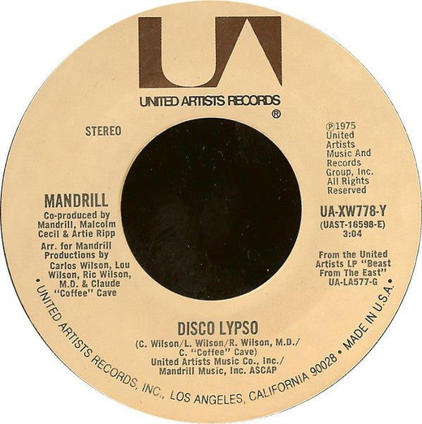 Mandrill - Disco Lypso (7", Styrene)