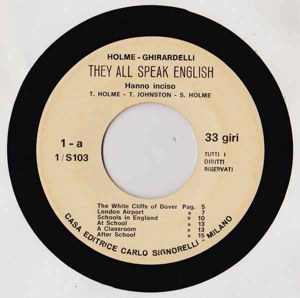 Timothy Holme, Ghirardelli - They All Speak English (7")