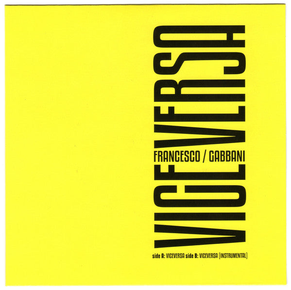 Francesco Gabbani - Viceversa / Viceversa (Instrumental, Trasparente, 7")
