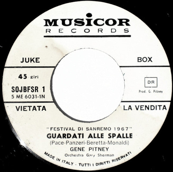 Gene Pitney - Guardati Alle Spalle / La Rivoluzione (7", Jukebox)