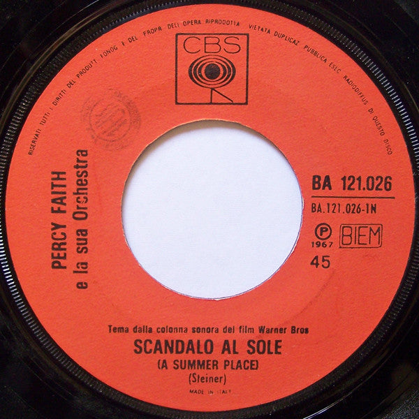 Percy Faith & His Orchestra - Scandalo Al Sole (A Summer Place) / Go-Go-Po-Go (7", Single)