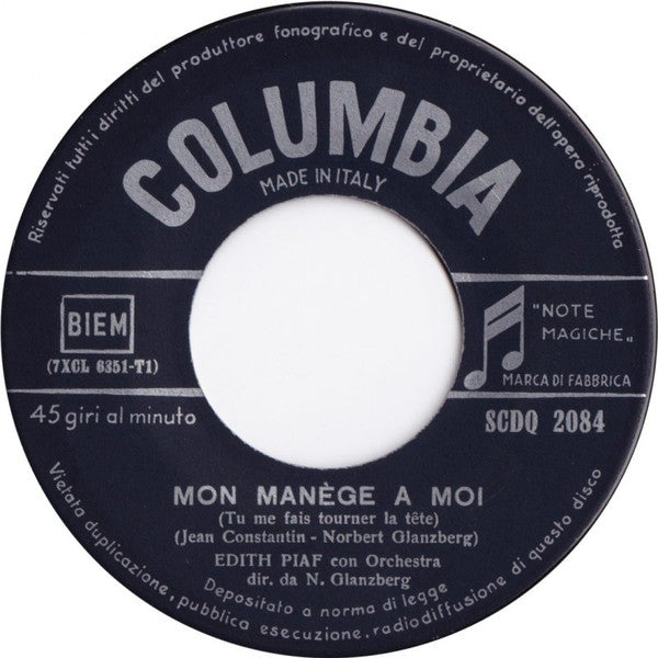 Edith Piaf - Mon Manège À Moi (7")