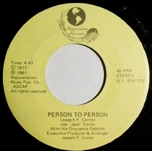 Joe "Jace" Cento - Monica / Person To Person (7")