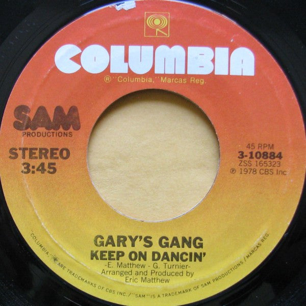 Gary's Gang - Keep On Dancin' / Do It At The Disco (7", Single, Styrene, Pit)
