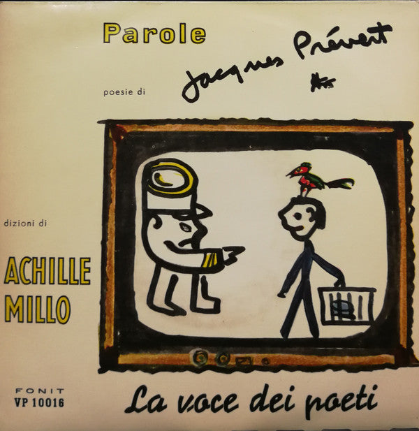 Jacques Prévert Dizioni Di Achille Millo - Parole (7", EP)