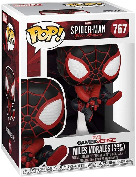 Marvel: Funko Pop! - Spider-Man Miles Morales - Miles Morale Bodega Cat Suit (Bobble-Head) (Vinyl Figure 767)