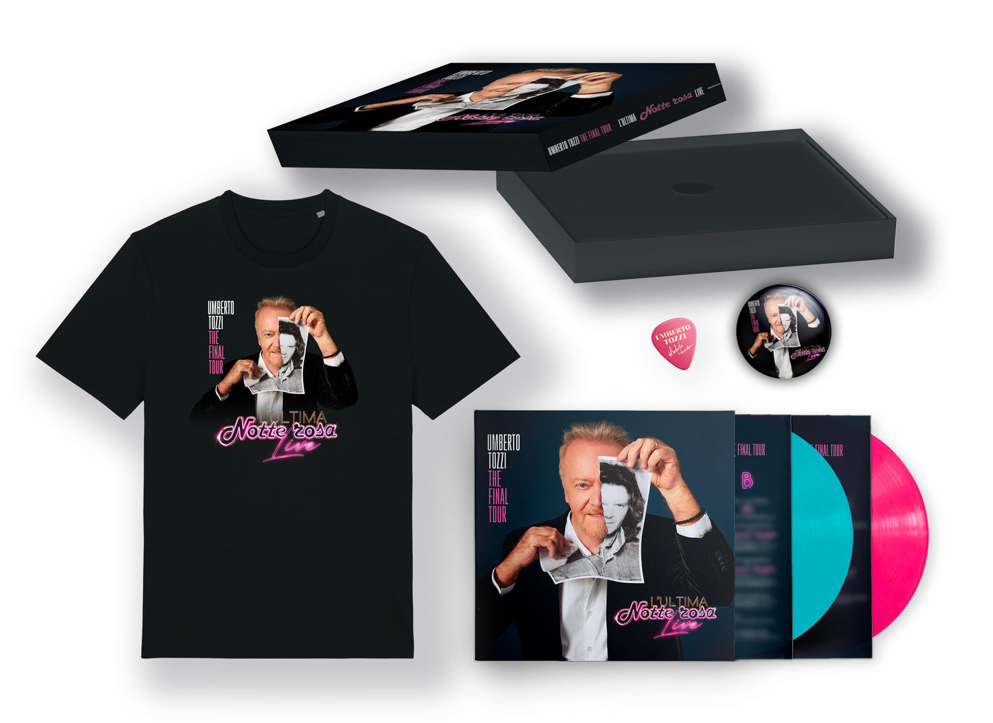Tozzi Umberto - L'Ultima Notte Rosa (BOX, Turchese E Rosa, 2LP, Maglia, Plettro Autografato, Spilla)