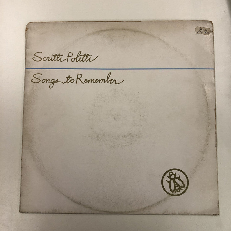 Scritti Politti - Songs To Remember (LP, Album, RE)