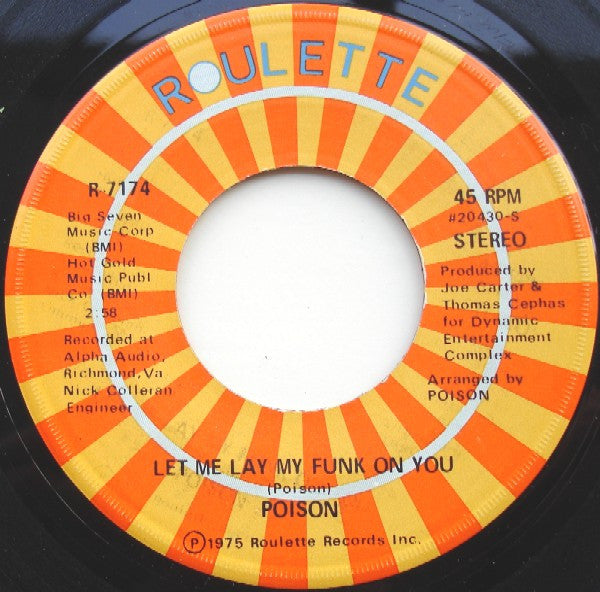 Poison - Let Me Lay My Funk On You (7", Single)