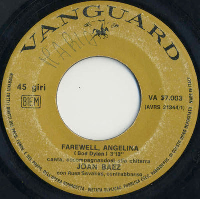 Joan Baez - Farewell Angelina / Colours (7", Single)
