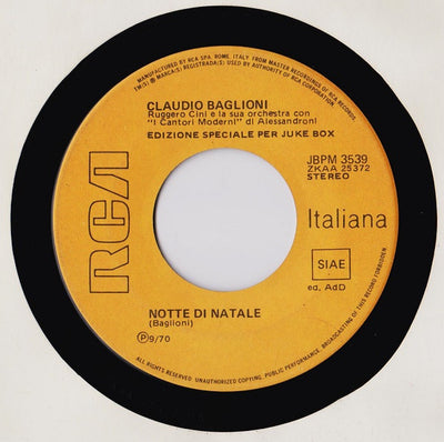 Claudio Baglioni - Notte Di Natale (7", Jukebox)