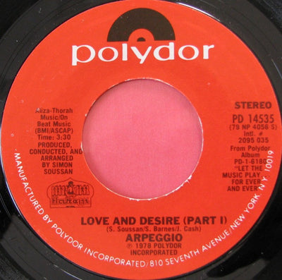 Arpeggio - Love And Desire (7", Single)