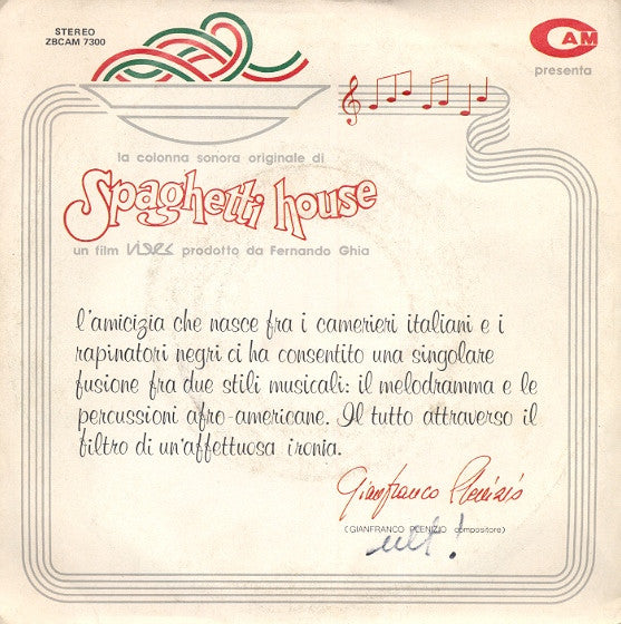 Nino Manfredi / Gianfranco Plenizio - Spaghetti House (Colonna Sonora Originale) (7", Single)
