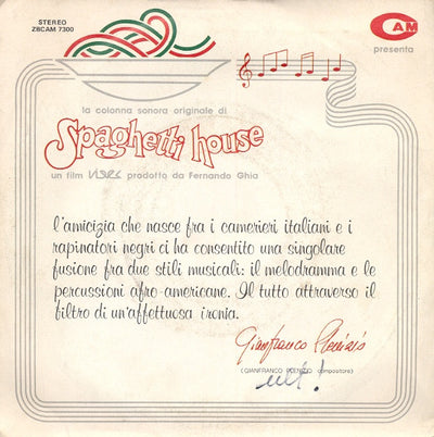 Nino Manfredi / Gianfranco Plenizio - Spaghetti House (Colonna Sonora Originale) (7", Single)