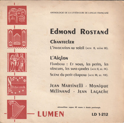 Edmond Rostand, Jean Martinelli, Monique Mélinand, Jean Lagache - Chantecler / L'Aiglon (7", EP)