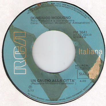 Domenico Modugno - Un Calcio Alla Città (7", Generic Cover)