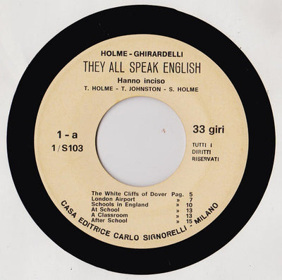 Timothy Holme, Ghirardelli - They All Speak English (7")
