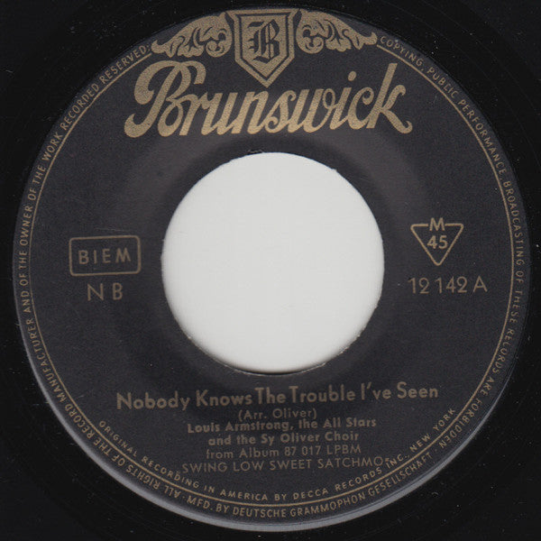 Louis Armstrong, Louis Armstrong And His All-Stars And The Sy Oliver Choir - Nobody Knows The Trouble I've Seen (7")