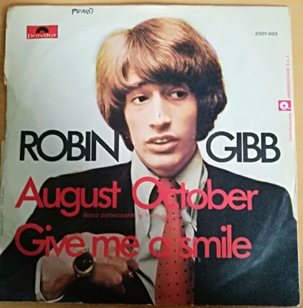 Robin Gibb - August October / Give Me A Smile (7", Single, Mono)