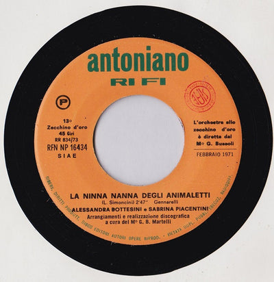 Alessandra Bottesini E Sabrina Piacentini / Claudio Buson - La Ninna Nanna Degli Animaletti / Il Gamberetto Pietro (7")
