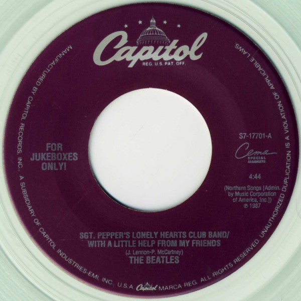 The Beatles - Sgt. Pepper's Lonely Hearts Club Band / With A Little Help From My Friends / A Day In The Life (7", Single, Jukebox, RE, Cle)