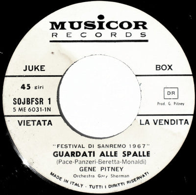 Gene Pitney - Guardati Alle Spalle / La Rivoluzione (7", Jukebox)