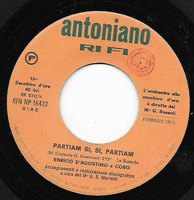 Enrico D'Agostino / Luana Landi, Chiara Pacciorini-Job - Partiam Si, Si, Partiam / La Corriera Del Far West (7")
