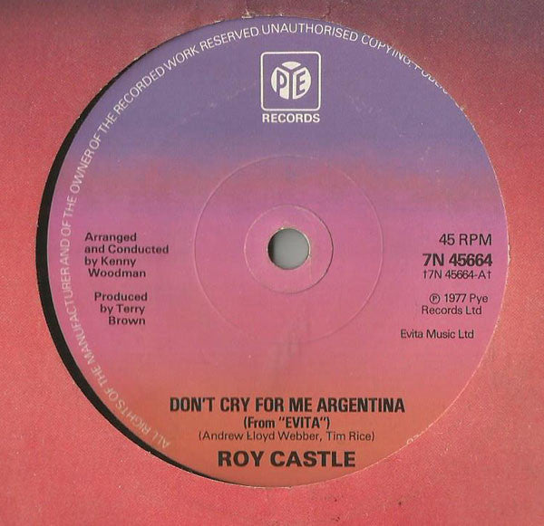 Roy Castle - Don't Cry For Me Argentina (7")