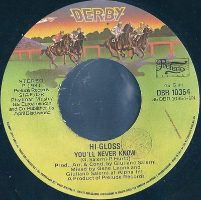 Hi-Gloss - You'll Never Know (7", Single)