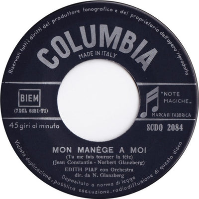 Edith Piaf - Mon Manège À Moi (7")