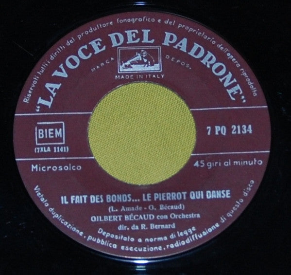Gilbert Bécaud - Il Fait Des Bonds... Le Pierrot Qui Danse (7")