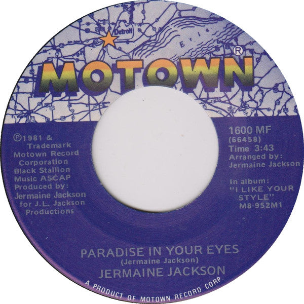 Jermaine Jackson - Paradise In Your Eyes (7", Single)