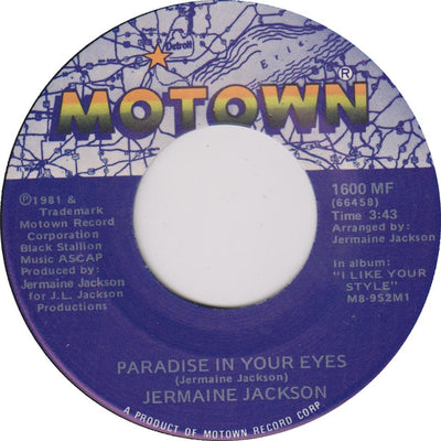 Jermaine Jackson - Paradise In Your Eyes (7", Single)