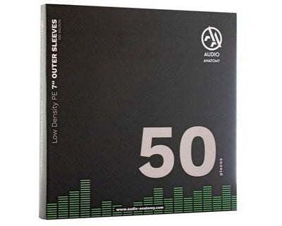 Confezione da 50 Buste Trasparenti Crystal Clear PP per Vinili 45 Giri 7" (18,6 x 18,6 cm) (Audio Anatomy)